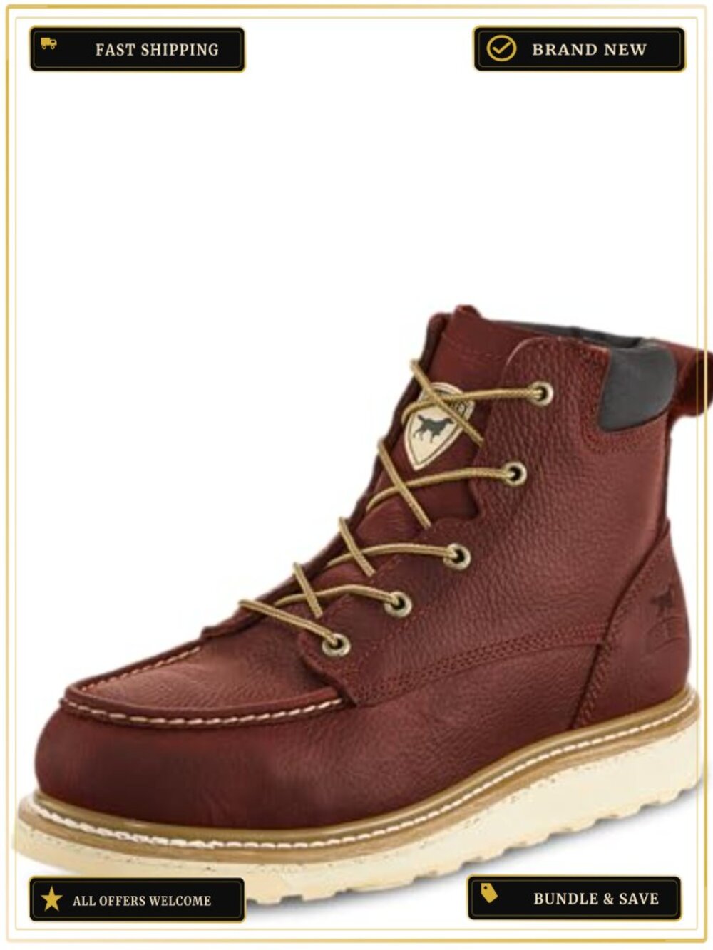 Men's 6" leather soft toe work boot